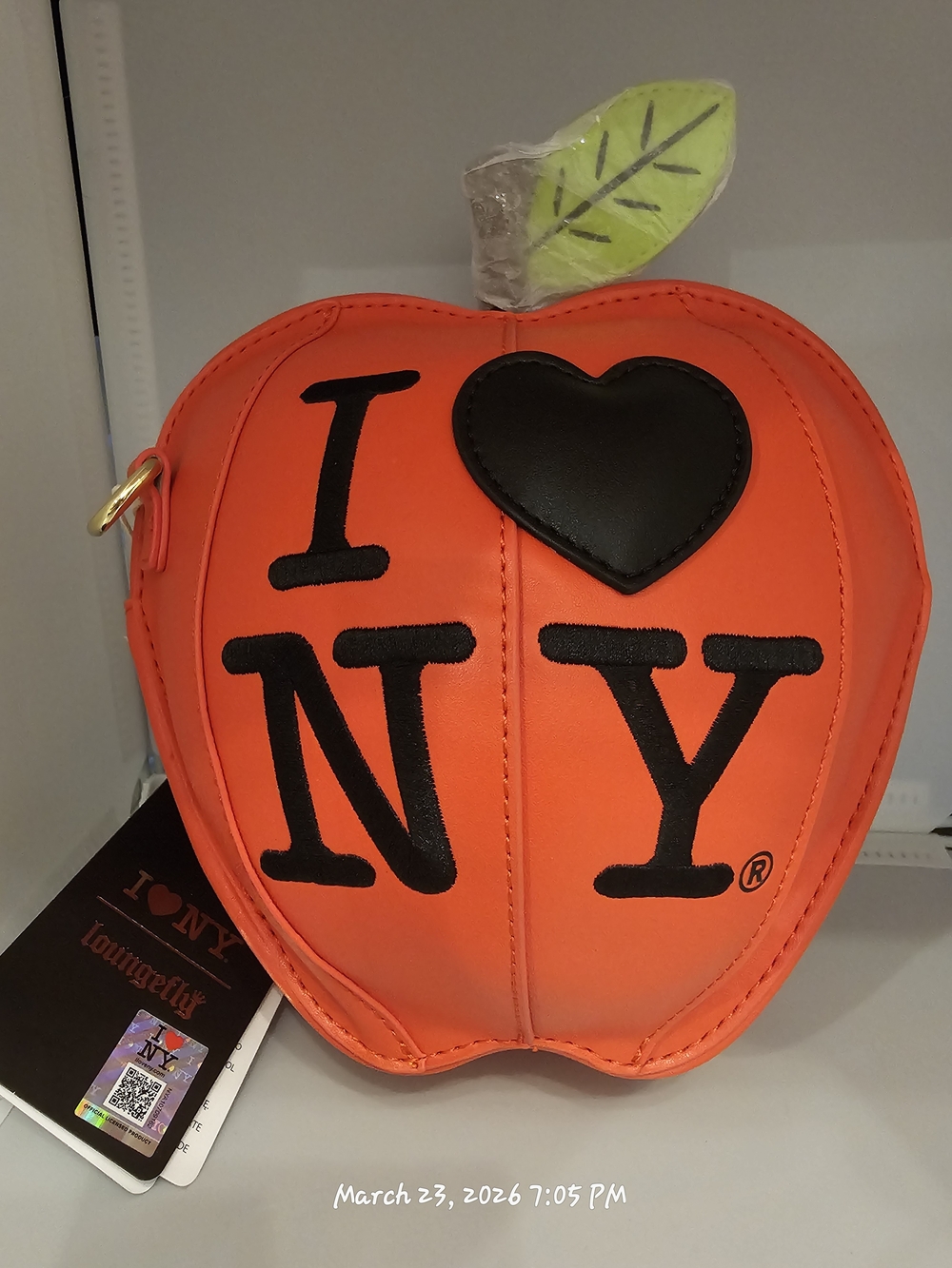 FAO Schwarz Exclusive Loungefly I ❤  New York apple-shaped figural crossbody